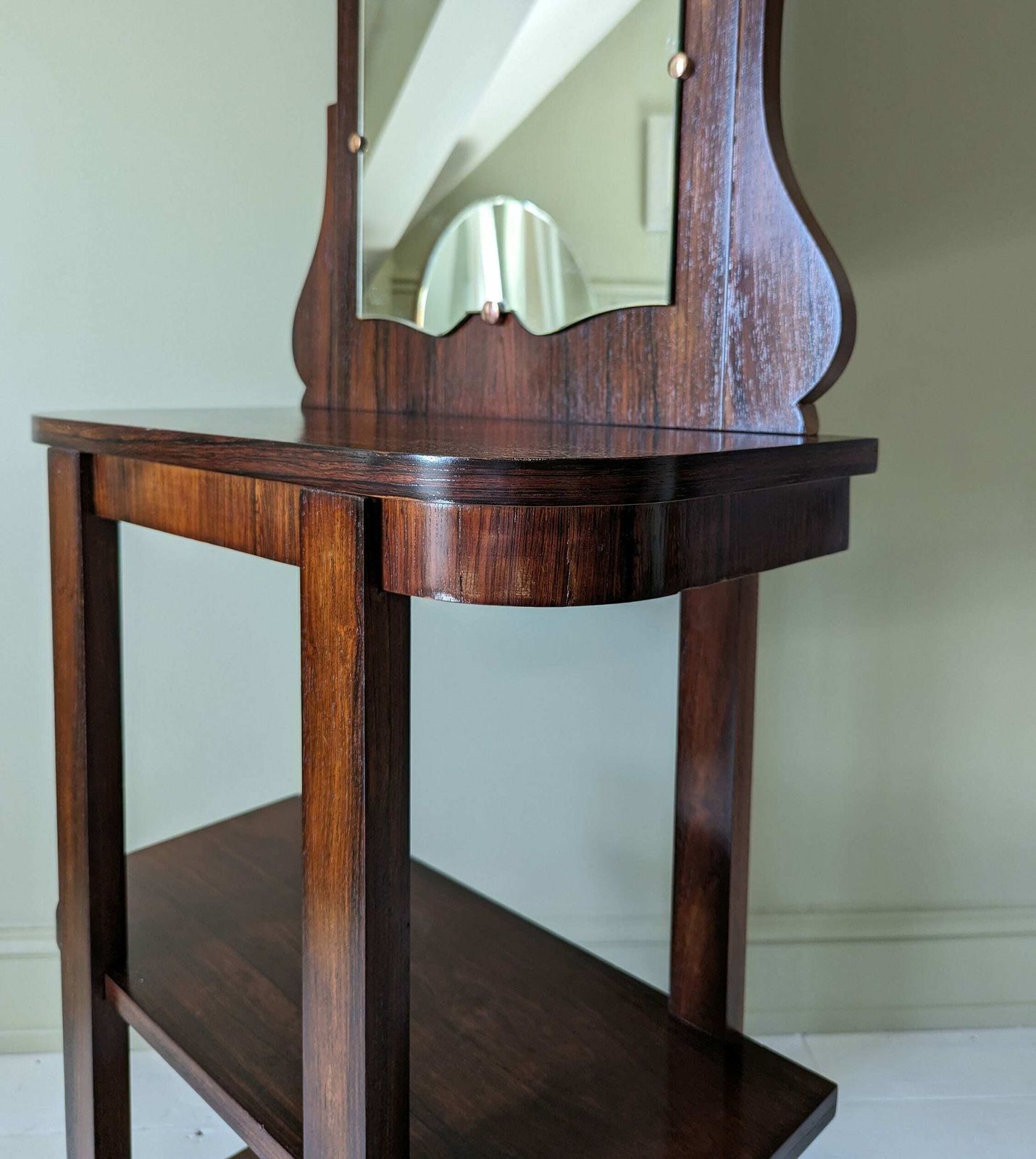 A Vintage French Art Deco Rosewood Console Table With Mirror C1930s photo buy