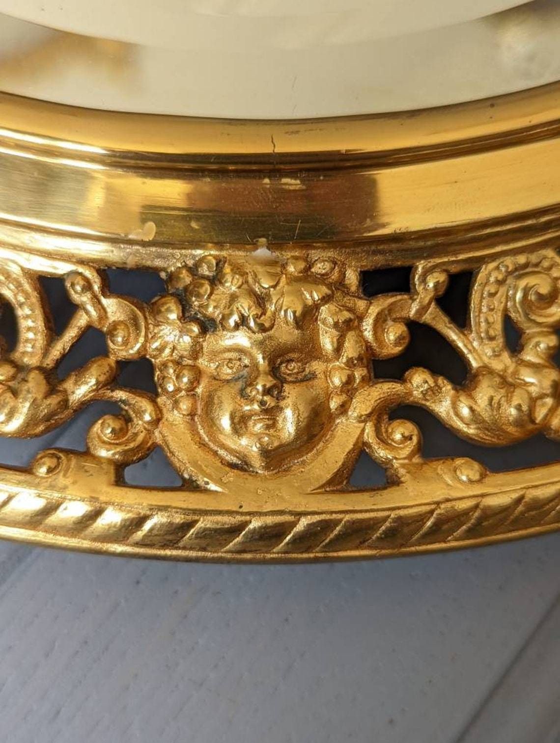 A Pair Of Antique Swedish Gilt Brass Mirror Sconces Or Girandoles C1890 photo vinterior
