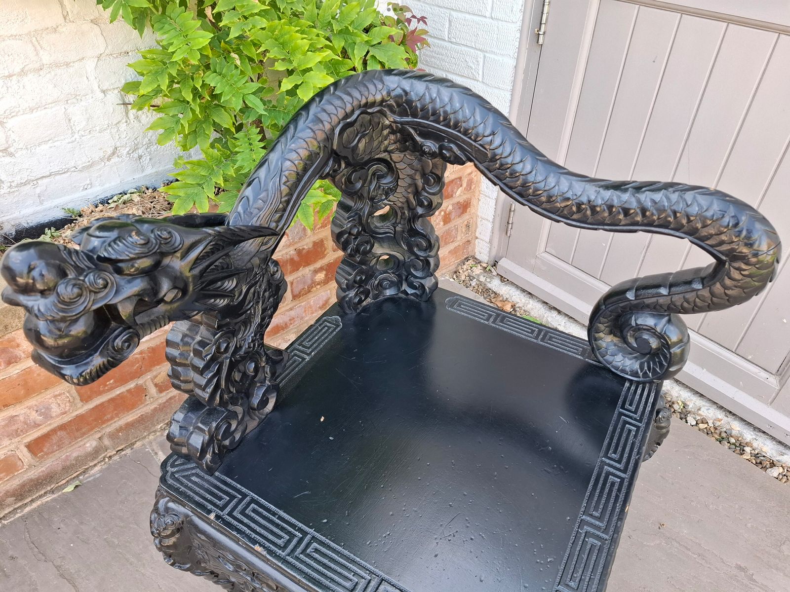 Qing Dynasty 19th Century Chinese Dragon Chair photo Furniture