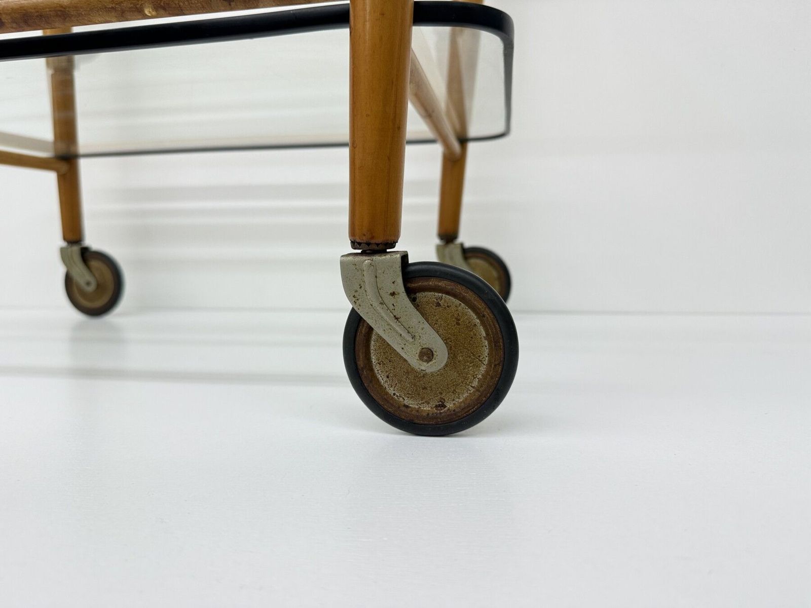 Coja Culemburg Model 1127 Wooden And Glass Side Table Trolley , 1970s photo vintage