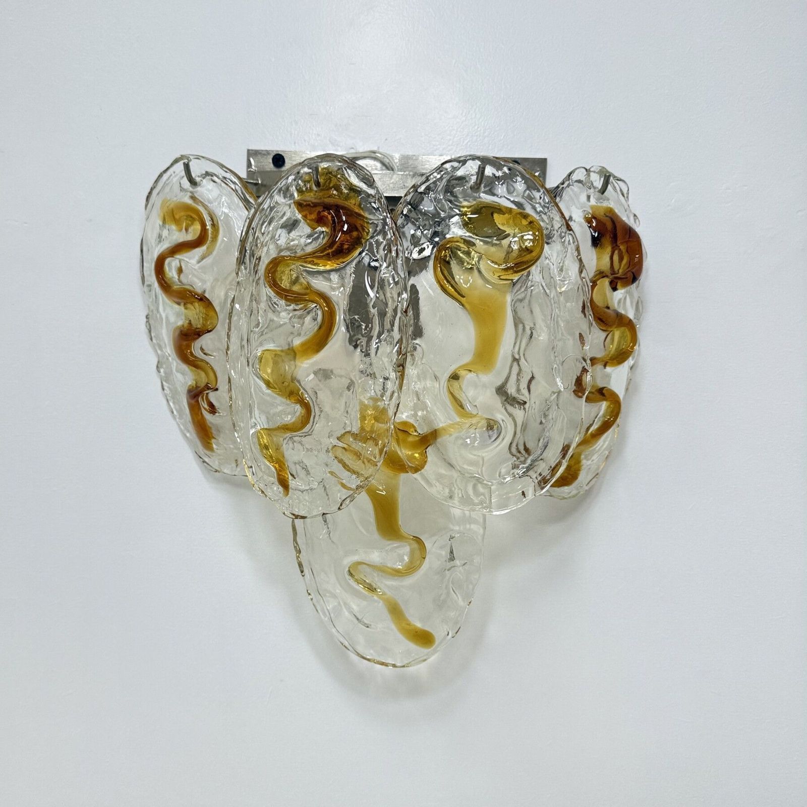 Vintage Murano Glazen Italiaanse Wandlamp, Jaren 1970 photo vintage