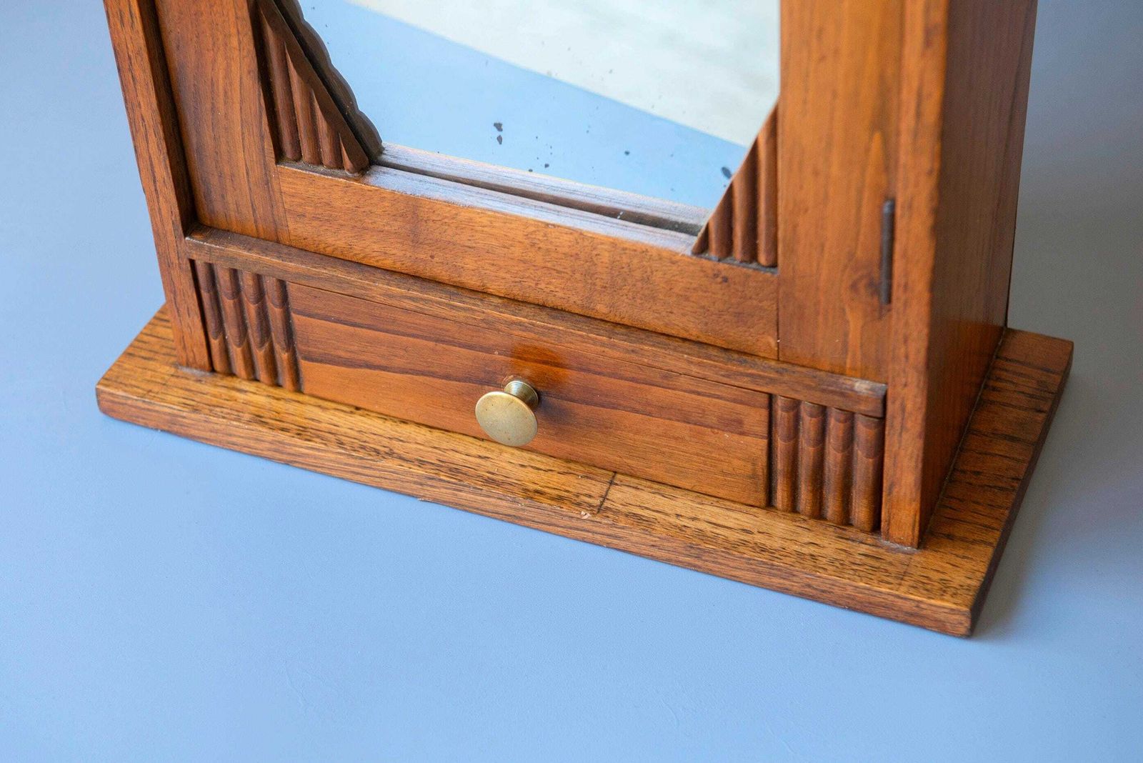 Antique Medicine Chest With Mirror, Art Deco, Oak Hanging Apothecary Cabinet, Dutch Pharmacy Chest, Rustic Storage Unit photo buy