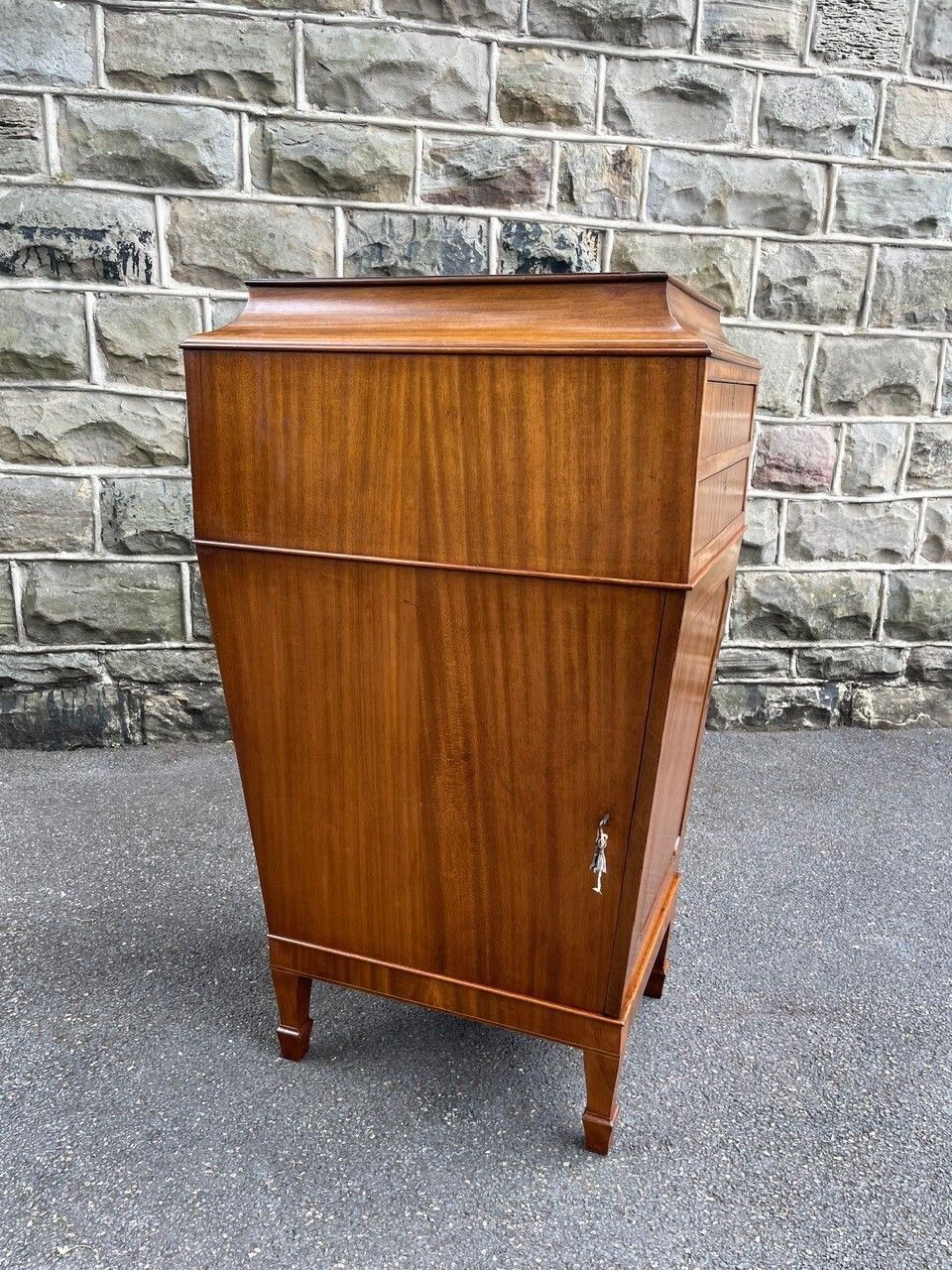 photo buy Antique Mahogany Pedestal Collectors Cabinet