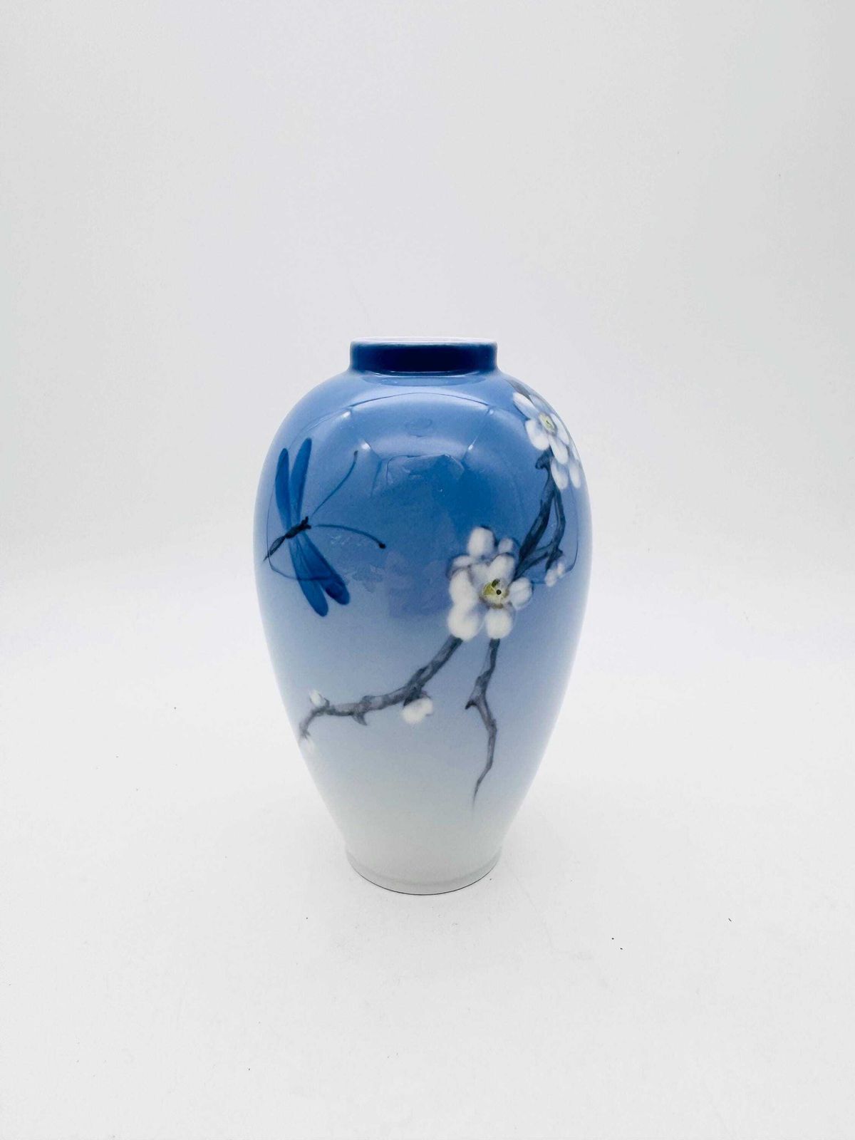 Royal Copenhagen Vase Cherry Blossom And Dragonfly Blue Posy Vase photo buy