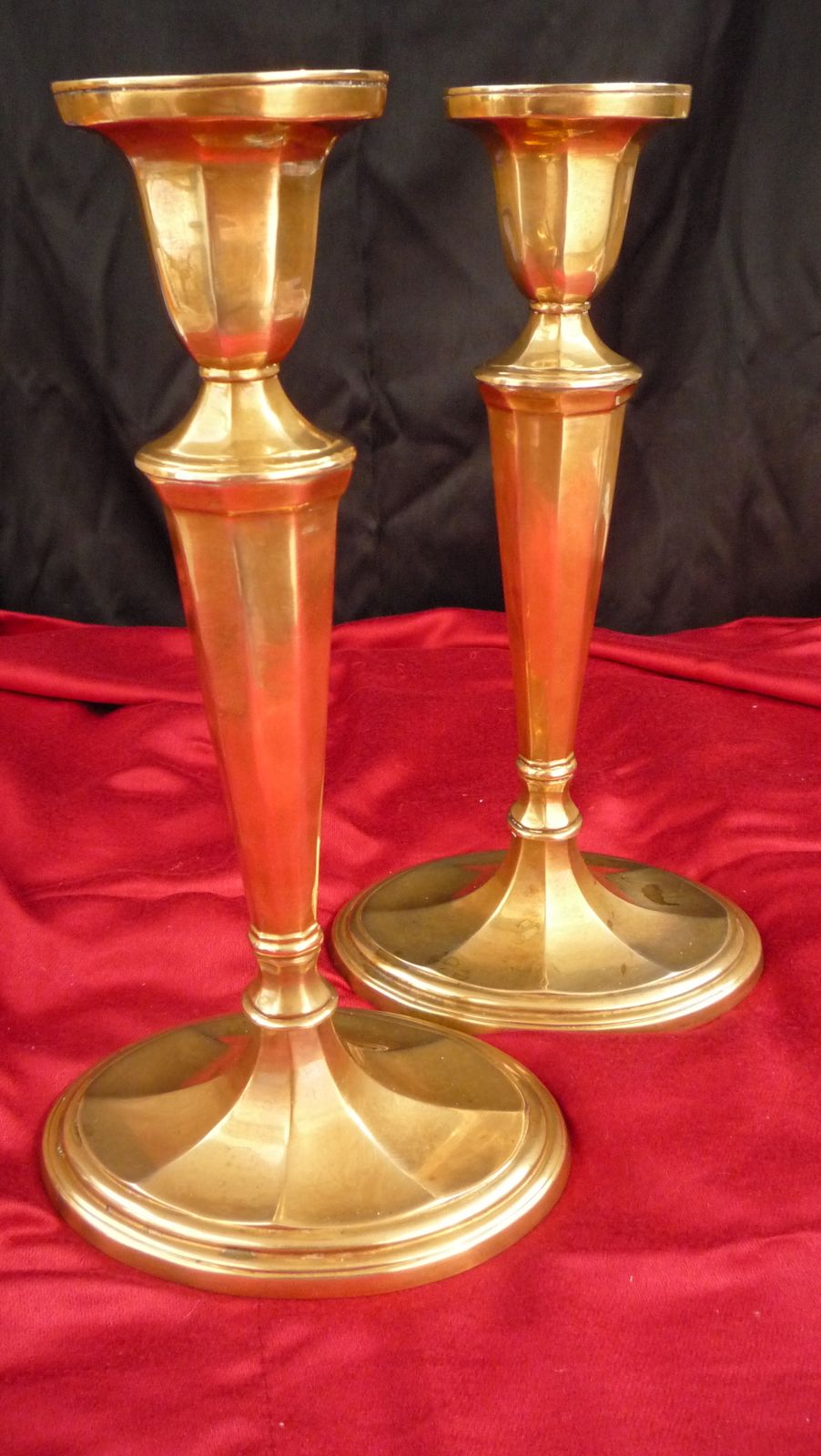A Pair Of Art Nouveau Brass Candle Sticks