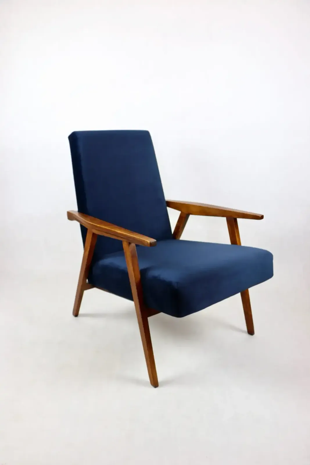 Vintage Loft Armchair 1970s Vintage Navy Velvet
