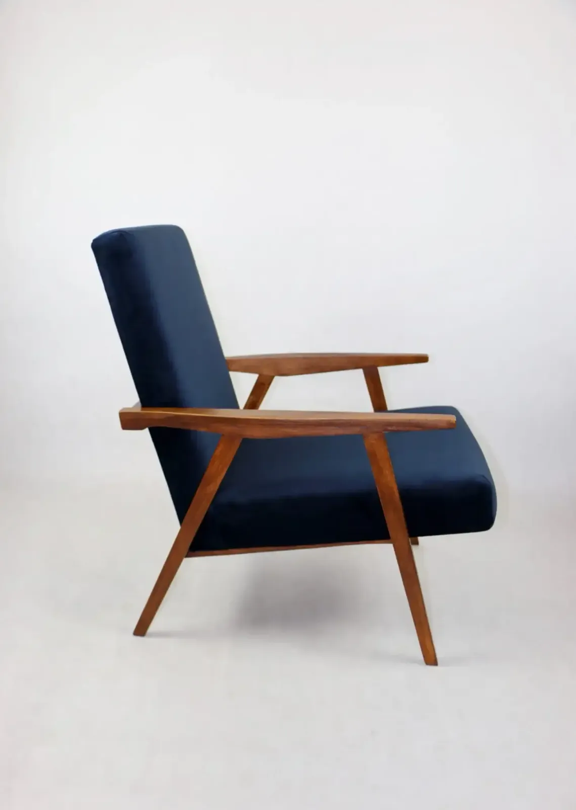 Vintage Loft Armchair 1970s Vintage Navy Velvet photo vintage