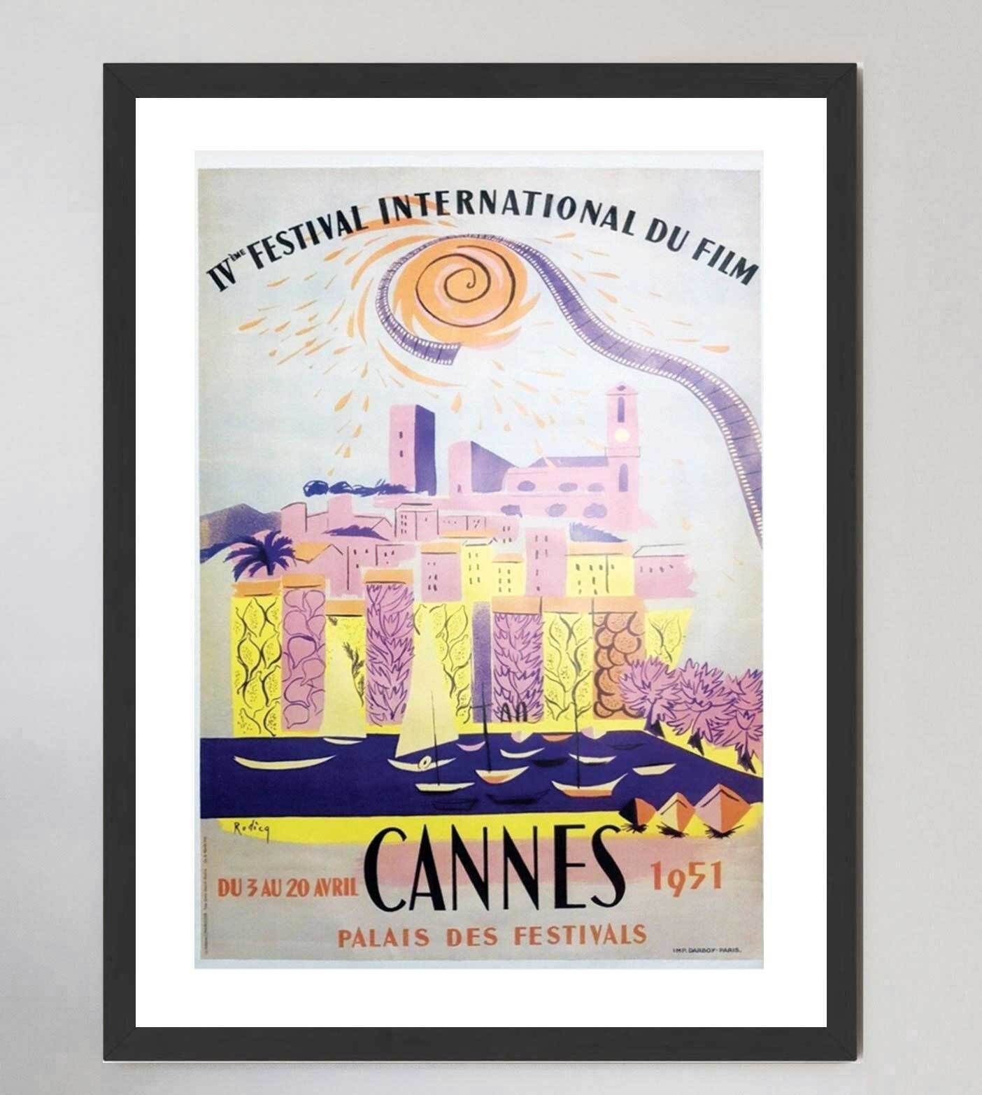 Cannes Film Festival 1951 Original Vintage Poster photo furniture