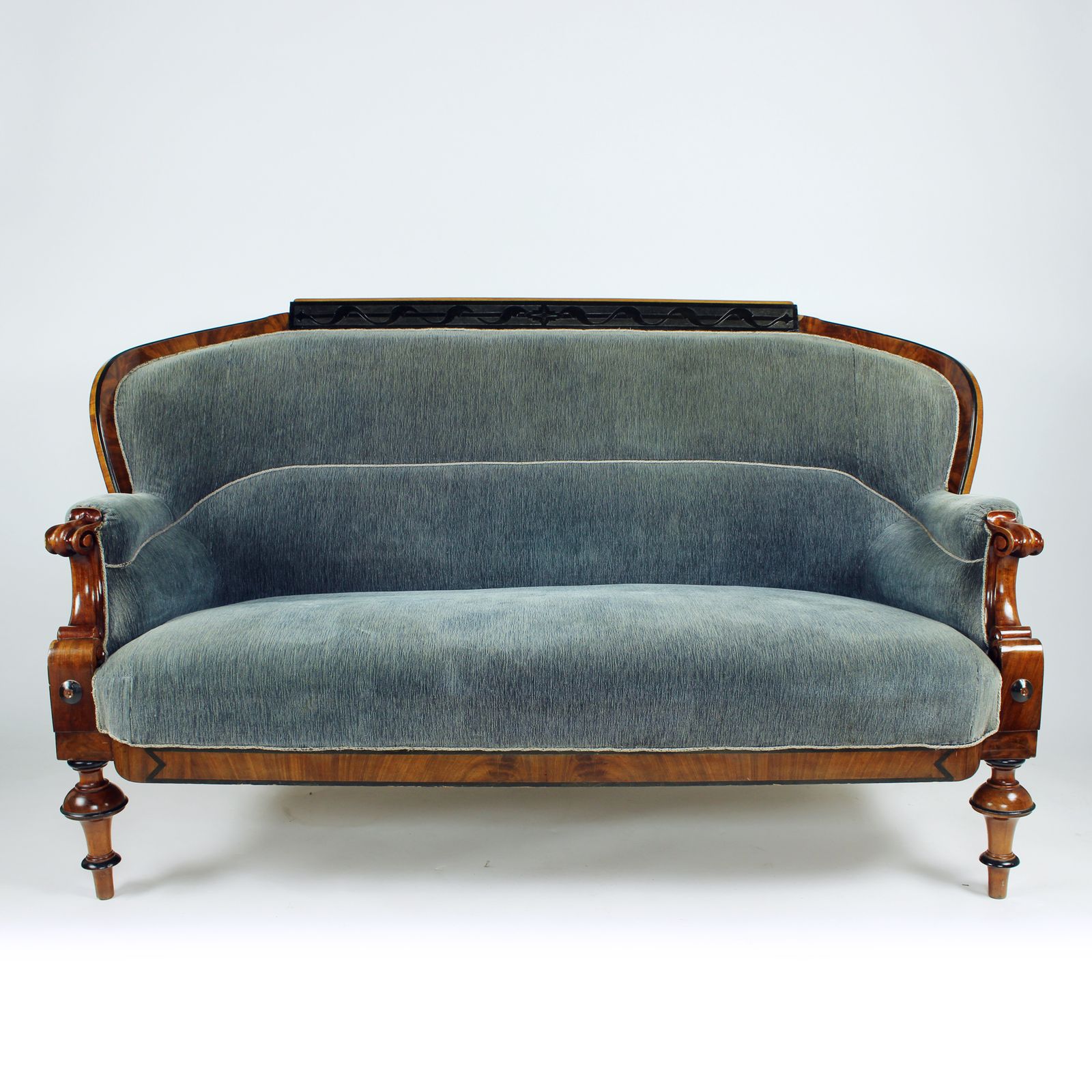 6720.0 Unique Biedermeier Sofa In Original Fabric And Walnut Veneer, Vienna, Austria Circa 1825 photo