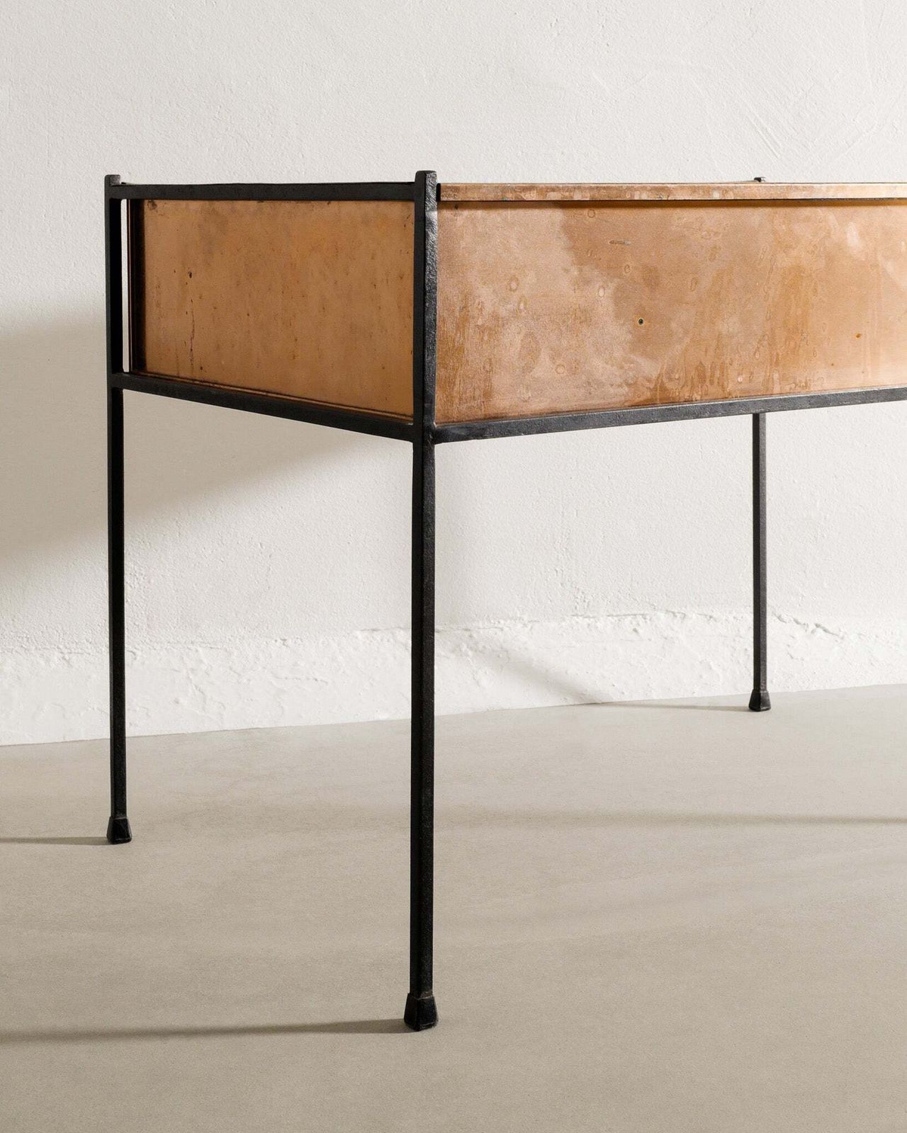 Vintage Swedish Mid Century Copper Metal Flower Planter Table By Hans Agne Jakobsson, 1950s photo for sale