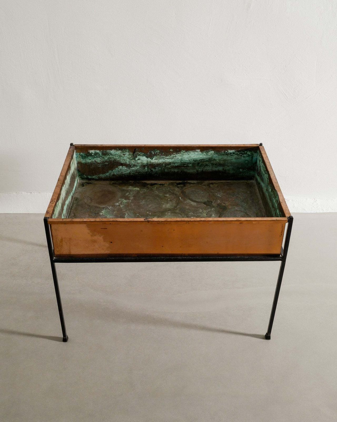 Vintage Swedish Mid Century Copper Metal Flower Planter Table By Hans Agne Jakobsson, 1950s photo Home Decor