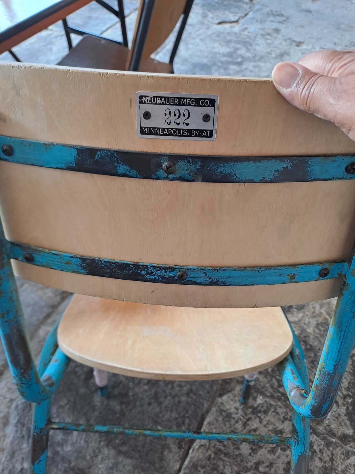Vintage Stackable Side Chairs, Blue photo for sale