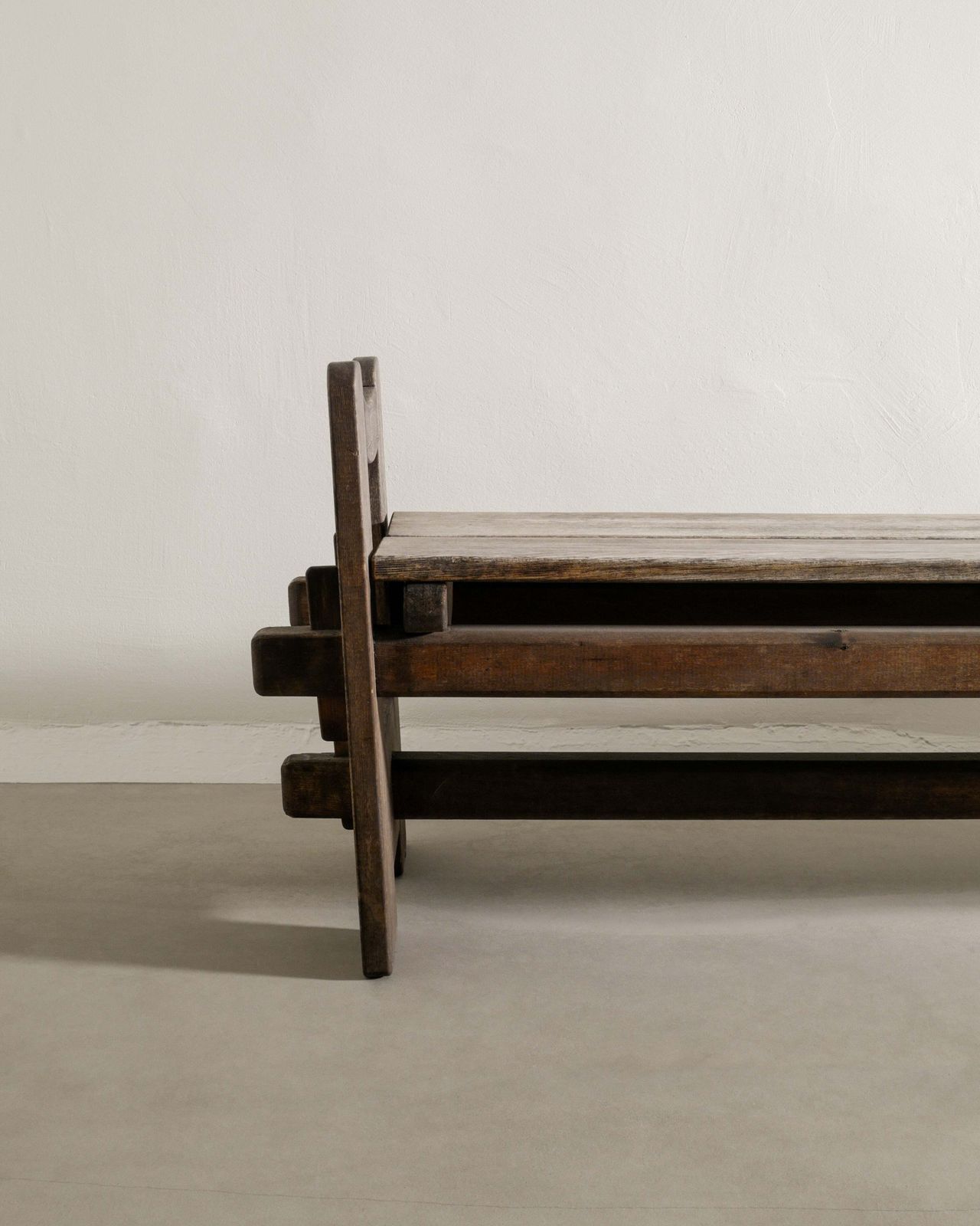 Swedish Mid Century Modern Wooden "Skoga" Bench In Stained Pine By Axel Einar Hjorth For Nordiska Kompaniet, 1930s photo for sale