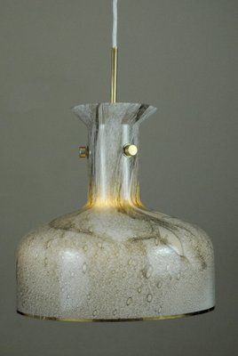 Model 277p Handblown Marbled Glass Pendant Lamp By Anders Pehrson For Ateljé Lyktan, Sweden, 1970s