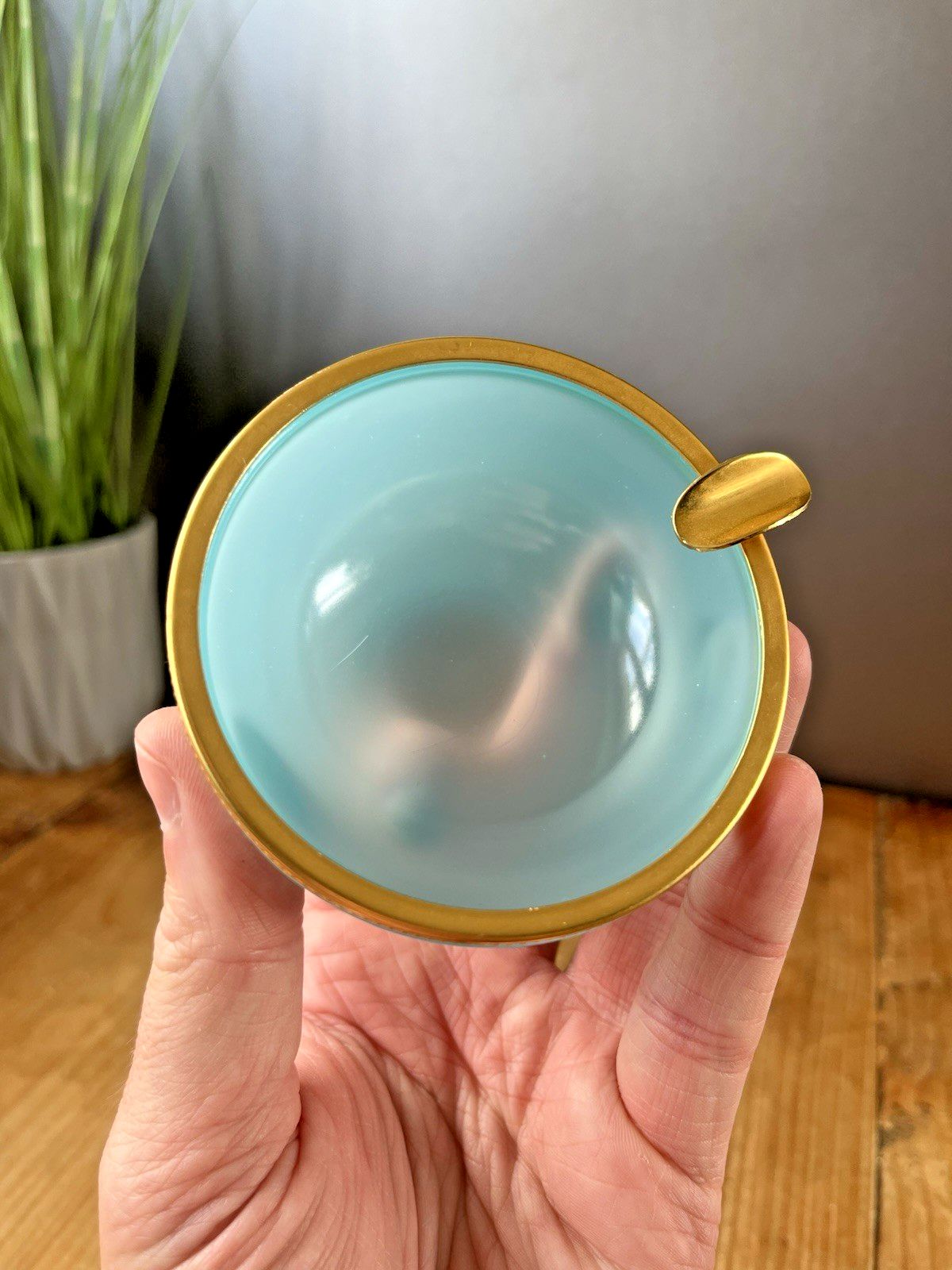 Mid Century Murano Vincenzo Nason Blue Opaline De Venice Glass Ashtray Vintage photo Home Decor