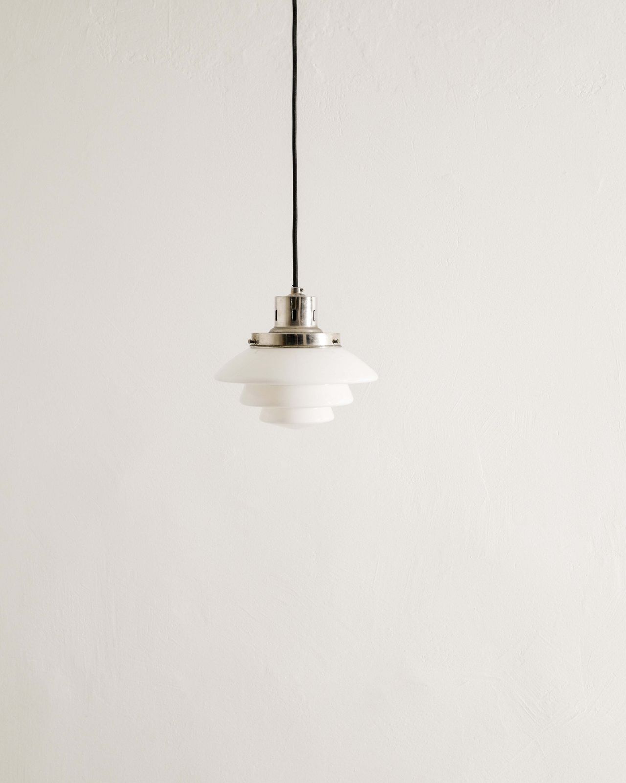 Vintage Finnish Mid Century "1612" Chrome & Glass Ceiling Pendant Lamp Attributed To Paavo Tynell Produced By Taito Finland, 1940s photo furniture