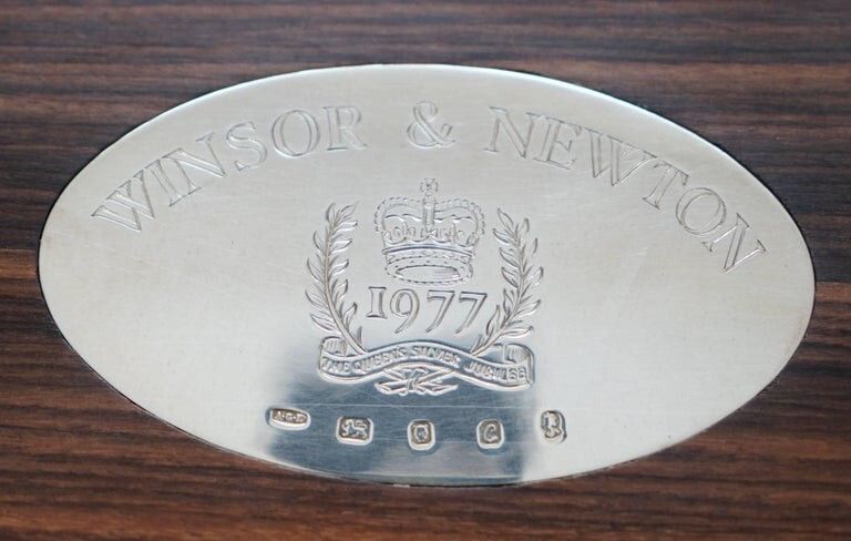 One Off Winsor & Newton Queen Elizabeth Jubilee Sterling Silver 1977 Artist Box photo for sale