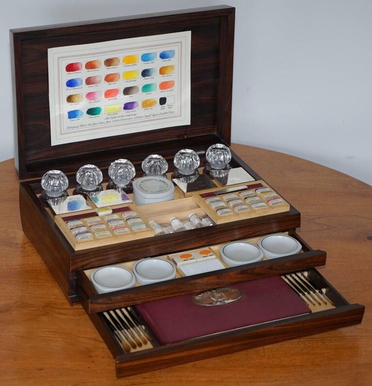 One Off Winsor & Newton Queen Elizabeth Jubilee Sterling Silver 1977 Artist Box photo Home Decor