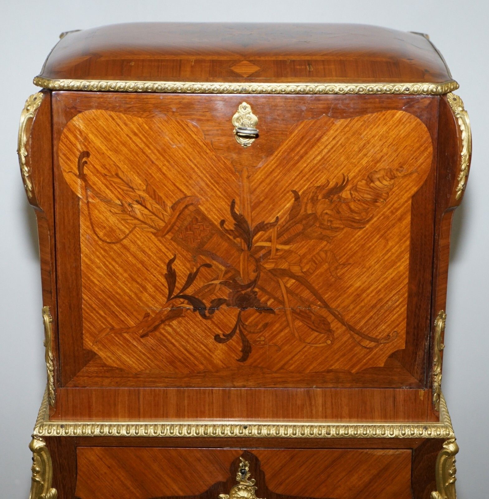 Stamped Alfred Beurdeley Tulip & King Wood Bronze Jewellery Casket On Stand photo 30000.0