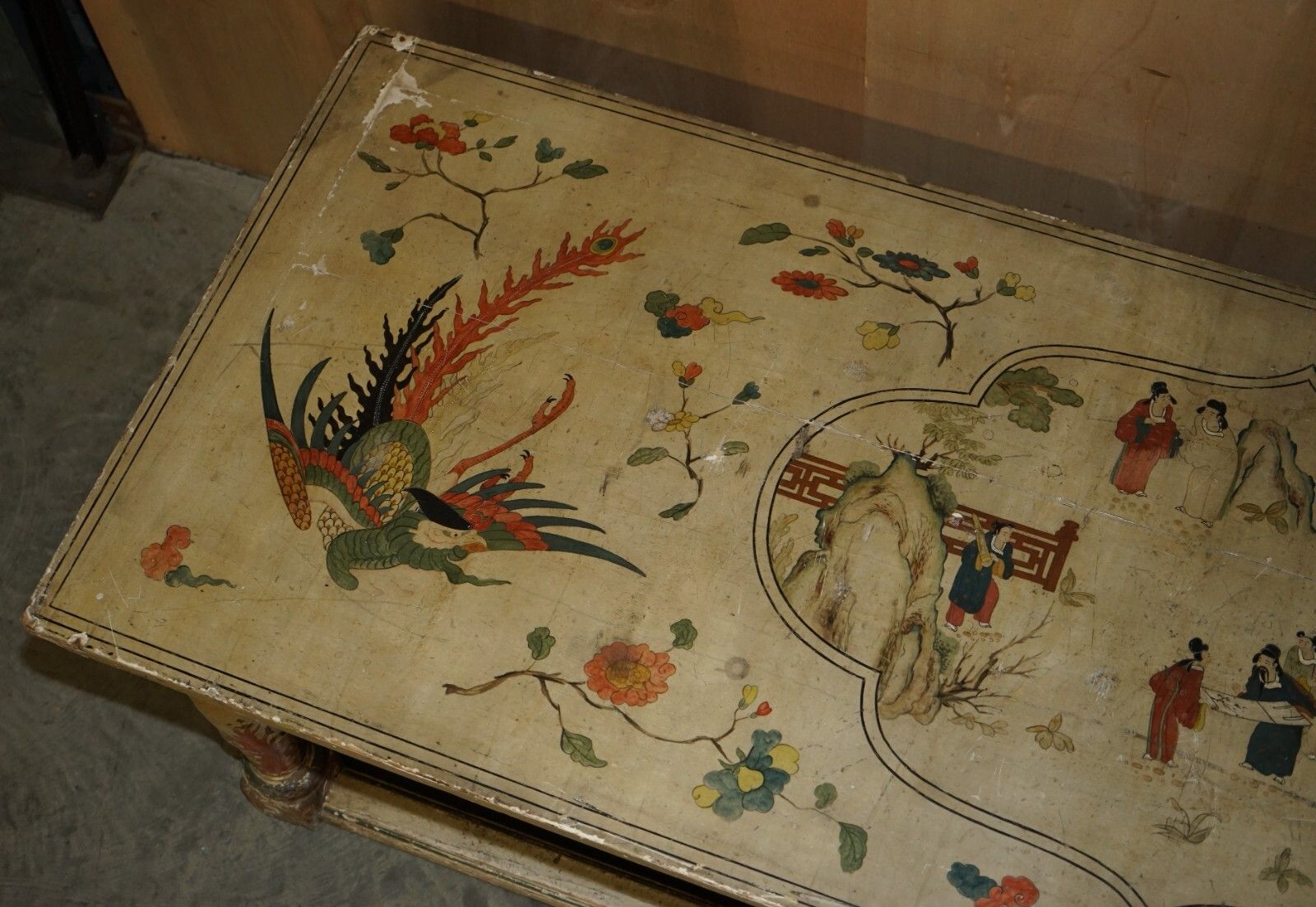 Important Antique Georgian Chinoiserie Circa 1800 Chinese Refectory Dining Table photo vintage