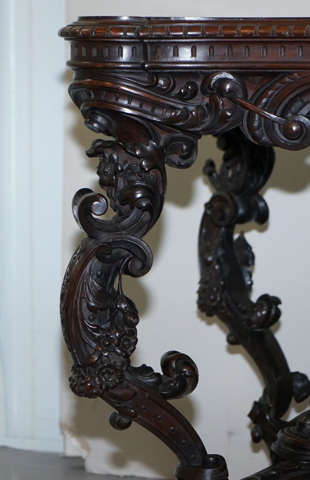 Important Italian Angiolo Barbetti Firenze Antique Cherub Desk Library Table photo vinterior