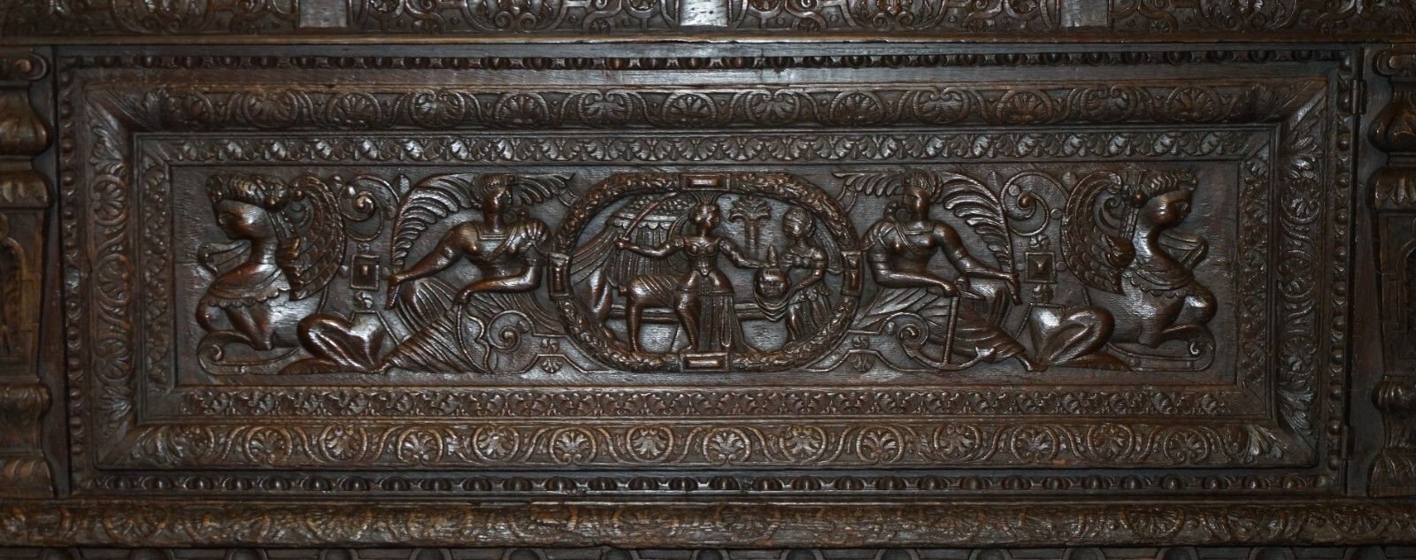 16th Century Museum Quality Exhibition Hand Carved Italian Cassone Desk Table photo 20000.0