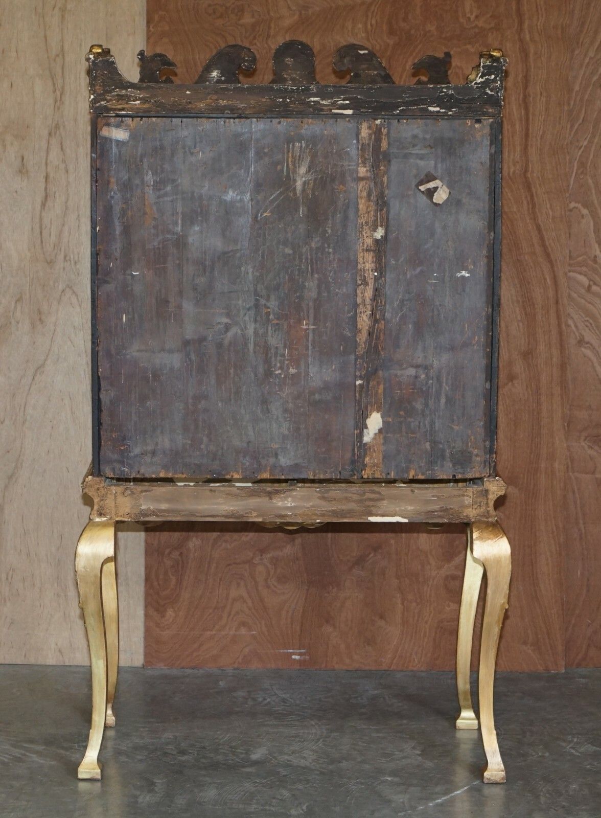Furniture Important Antique George II Circa 1740 Mulberry Wood Giltwood Drinks Cabinet photo