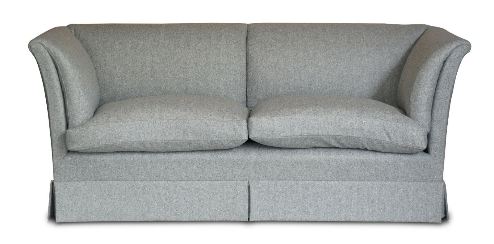 Fully Restored Howard & Son's Baring Sofa Grey Herringbone 100% Wool Upholstery