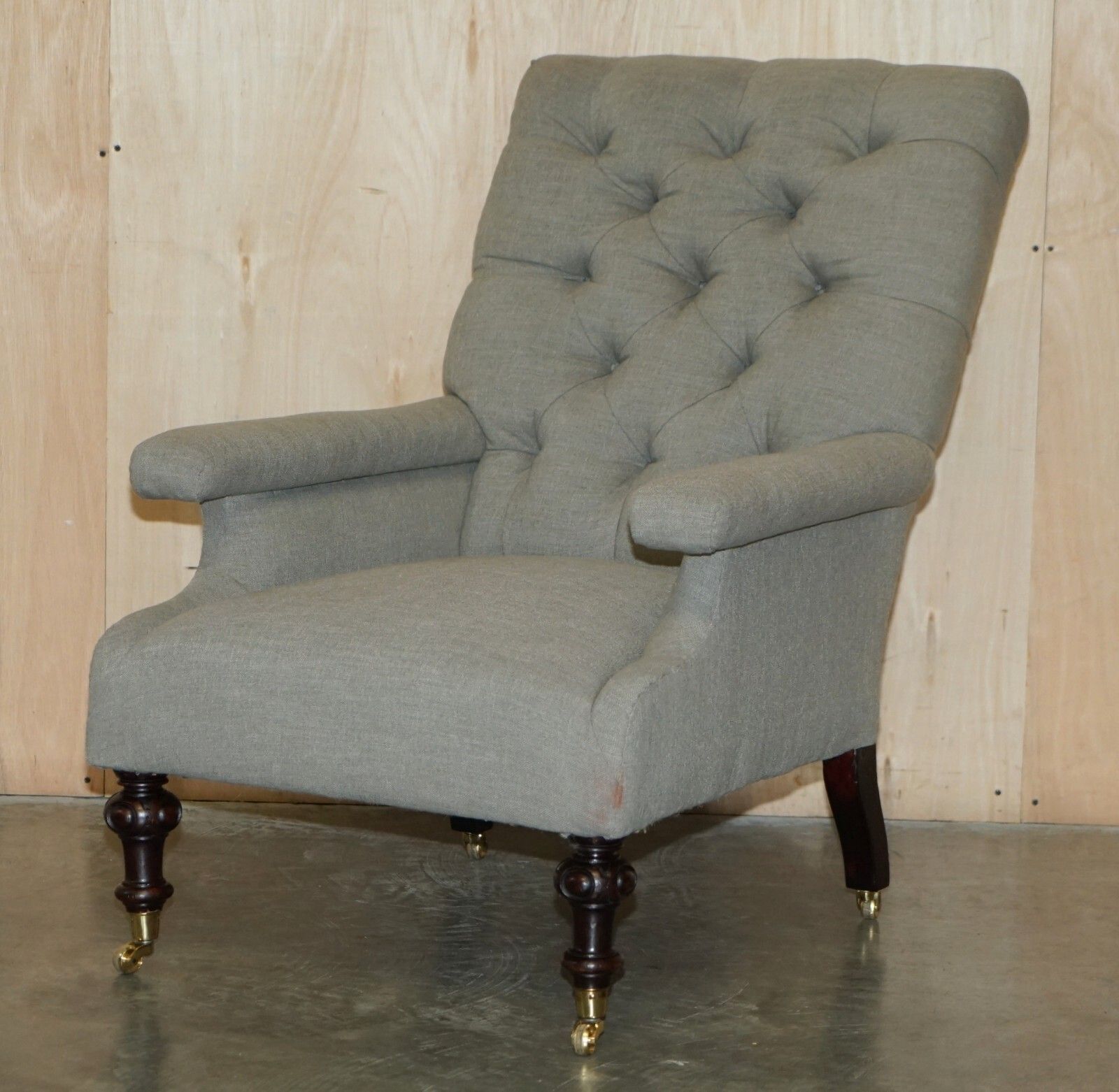 photo vinterior Fine Pair Of Antique Original William Morris & Co Edinburgh Stamped Armchairs