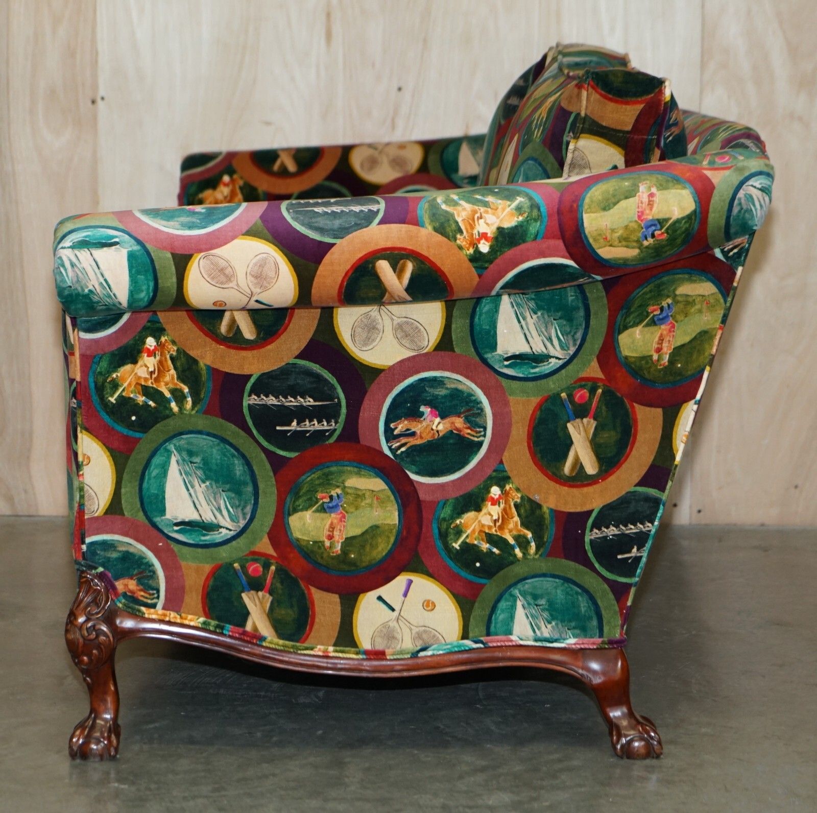 15000.0 Brand New Mulberry Silk Velvet Sporting Life Howard Style Claw & Ball Feet Sofa photo