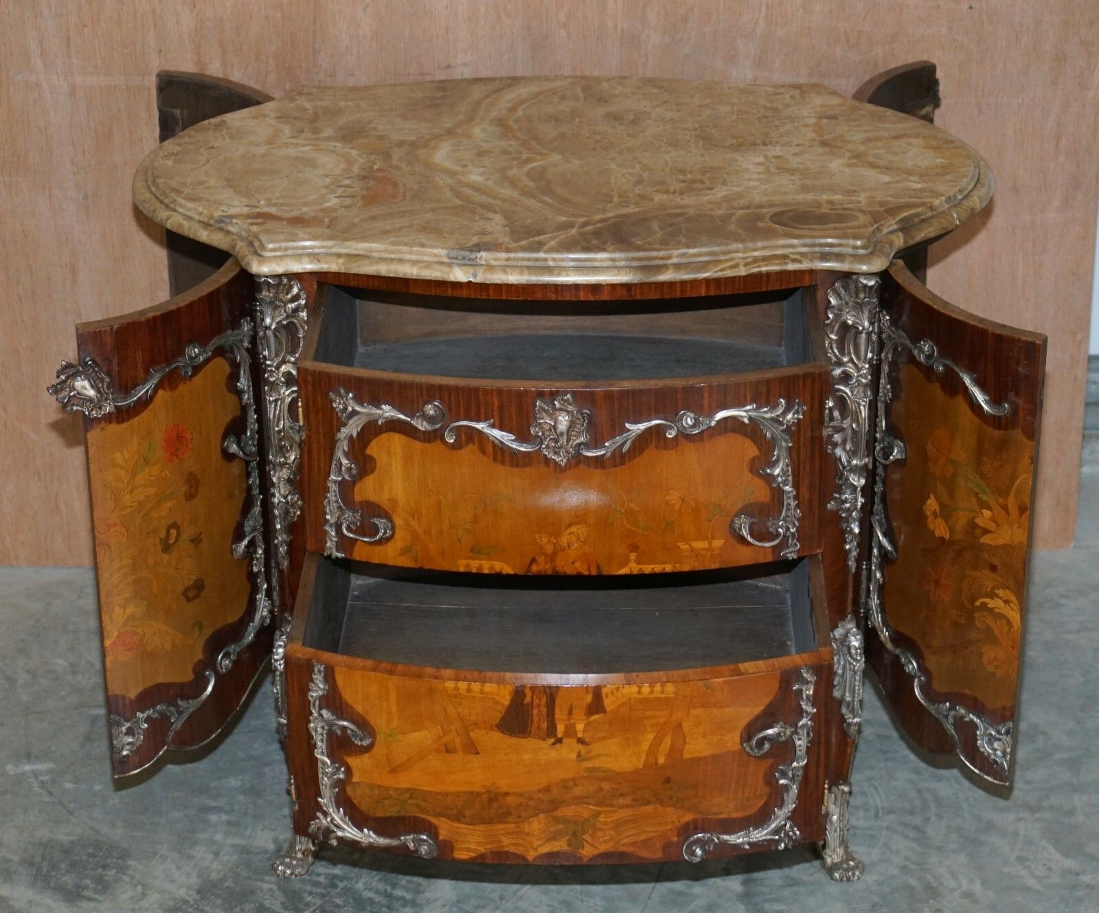 photo for sale Rare & Collectable Germain Landrin Circa 1750 French Marble Kingwood Sideboard