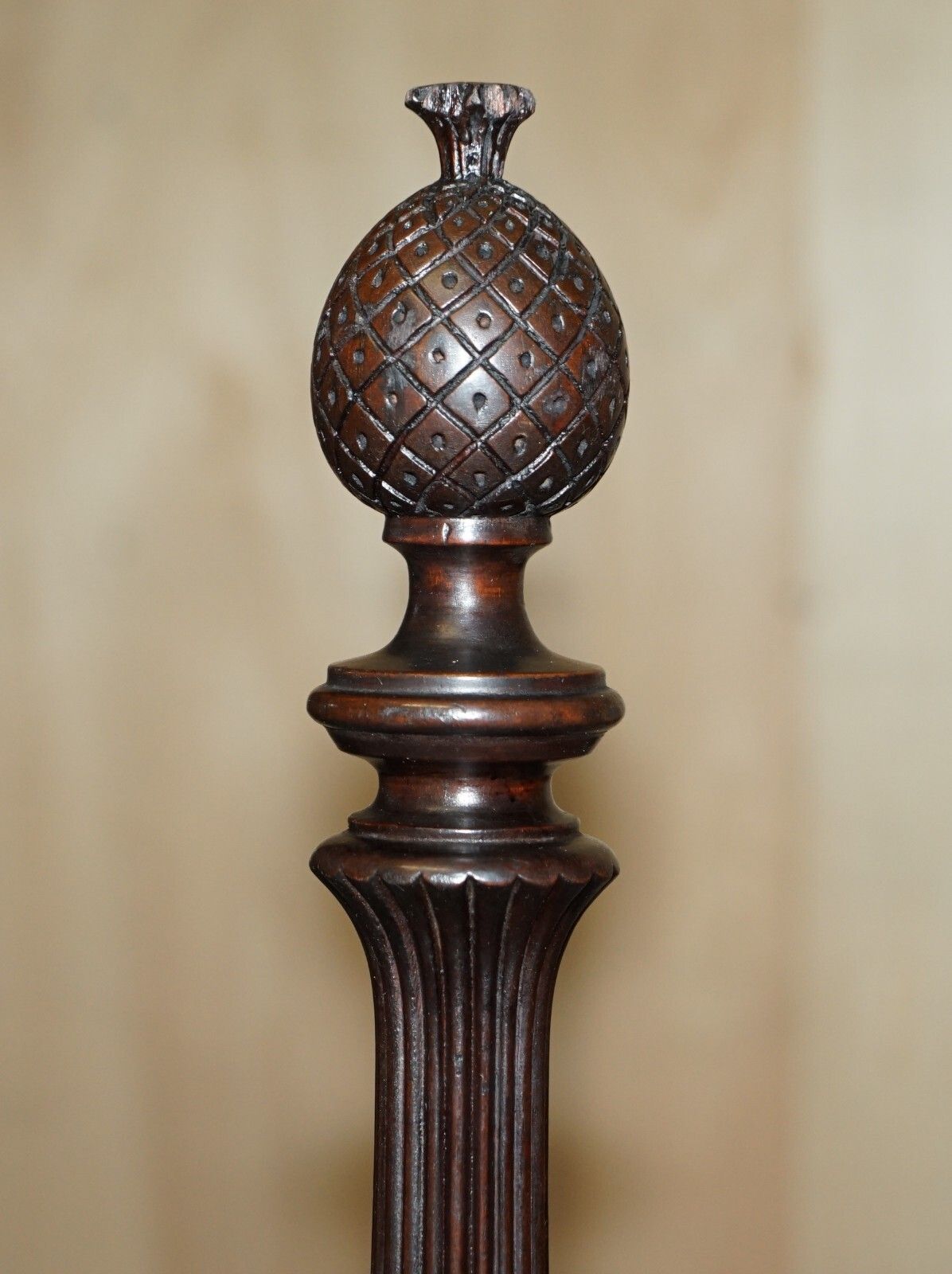 Circa 1800 American Federal Mahogany Four Poster Bed Frame With Carved Pillars photo Furniture