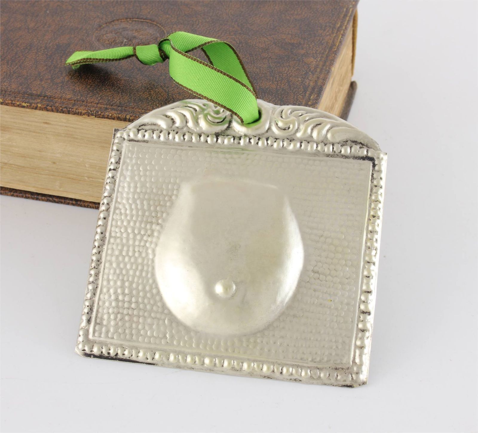 Silver Plate Ladies Pregnant Belly Ex Voto. Religious Votive Offering. photo Home Decor