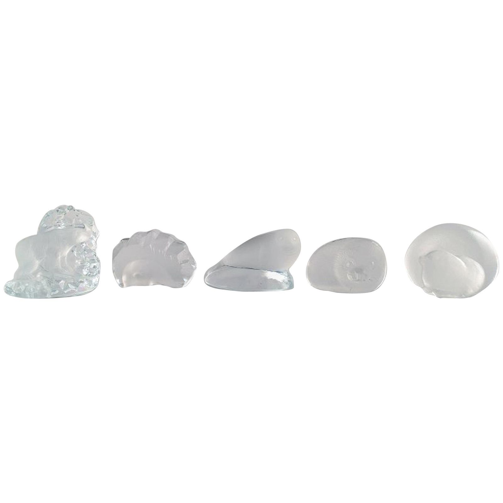 Collection Of 5 Art Glass Sculptures With Arctic Animal Motifs, 1980s
