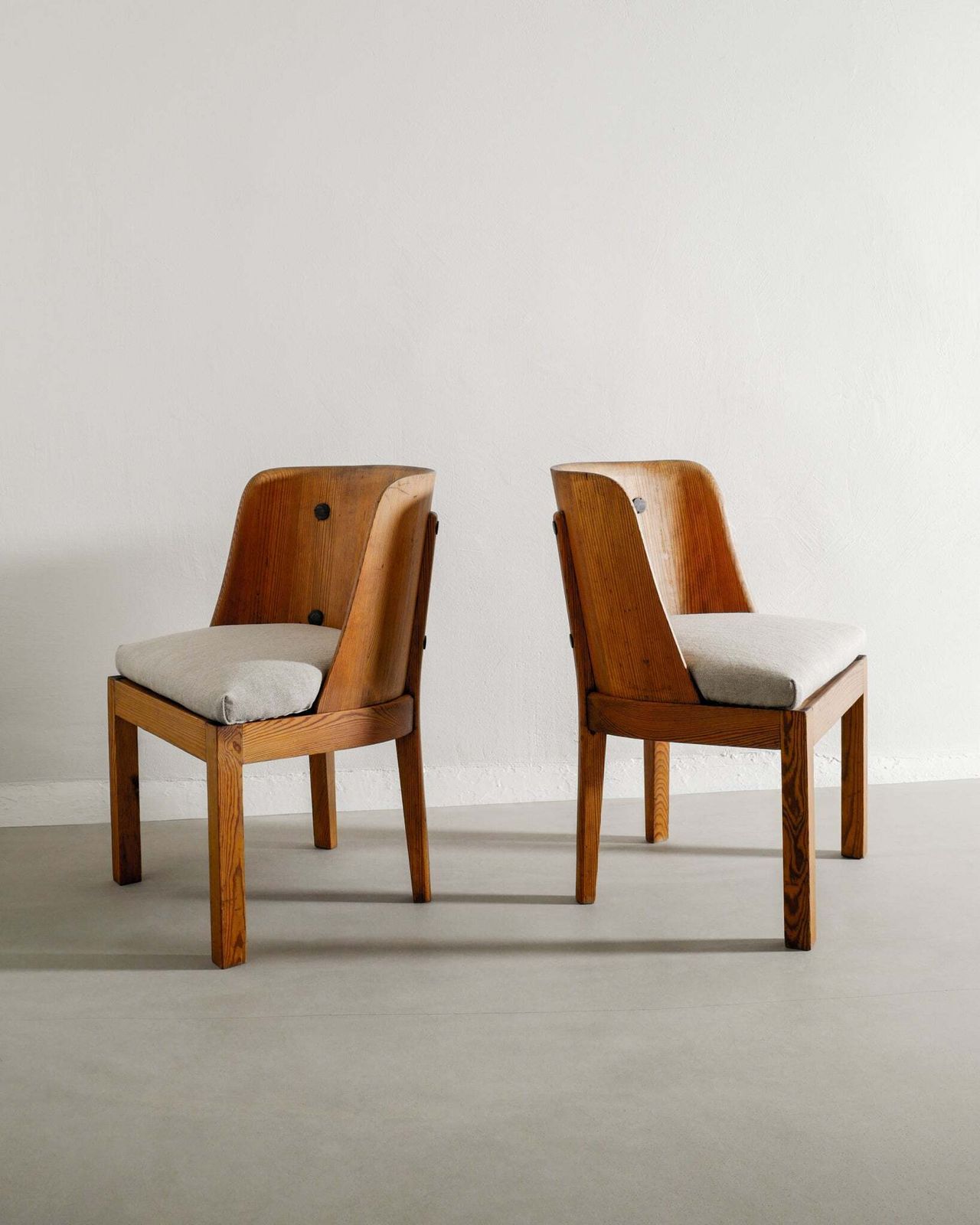 Pair Of Swedish Wooden "Lovö" Armchairs In Stained Pine By Axel Einar Hjorth For Nordiska Kompaniet Sweden, 1930s