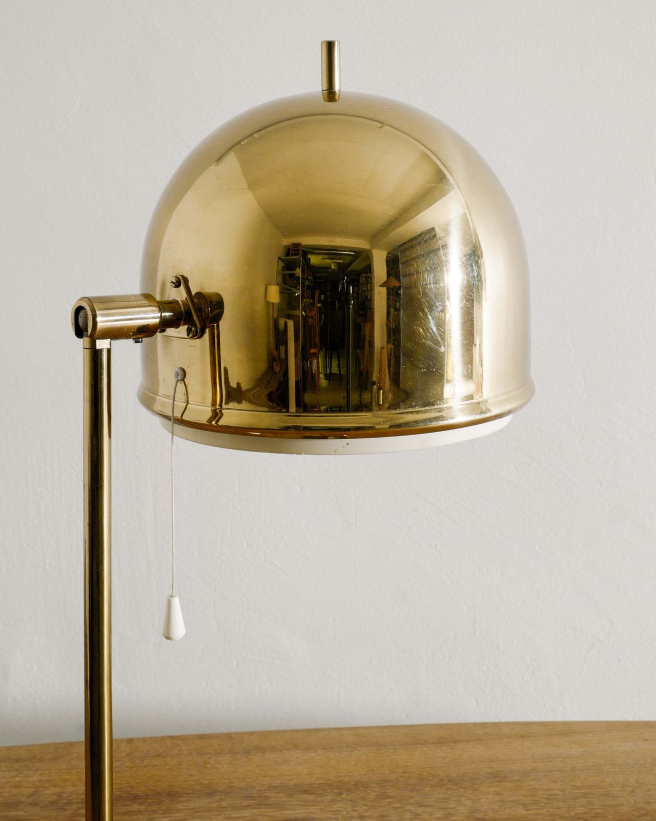 Swedish Mid Century Modern "B 075" Brass Table Lamp By Eje Ahlgren For Bergboms Sweden, 1960s photo for sale