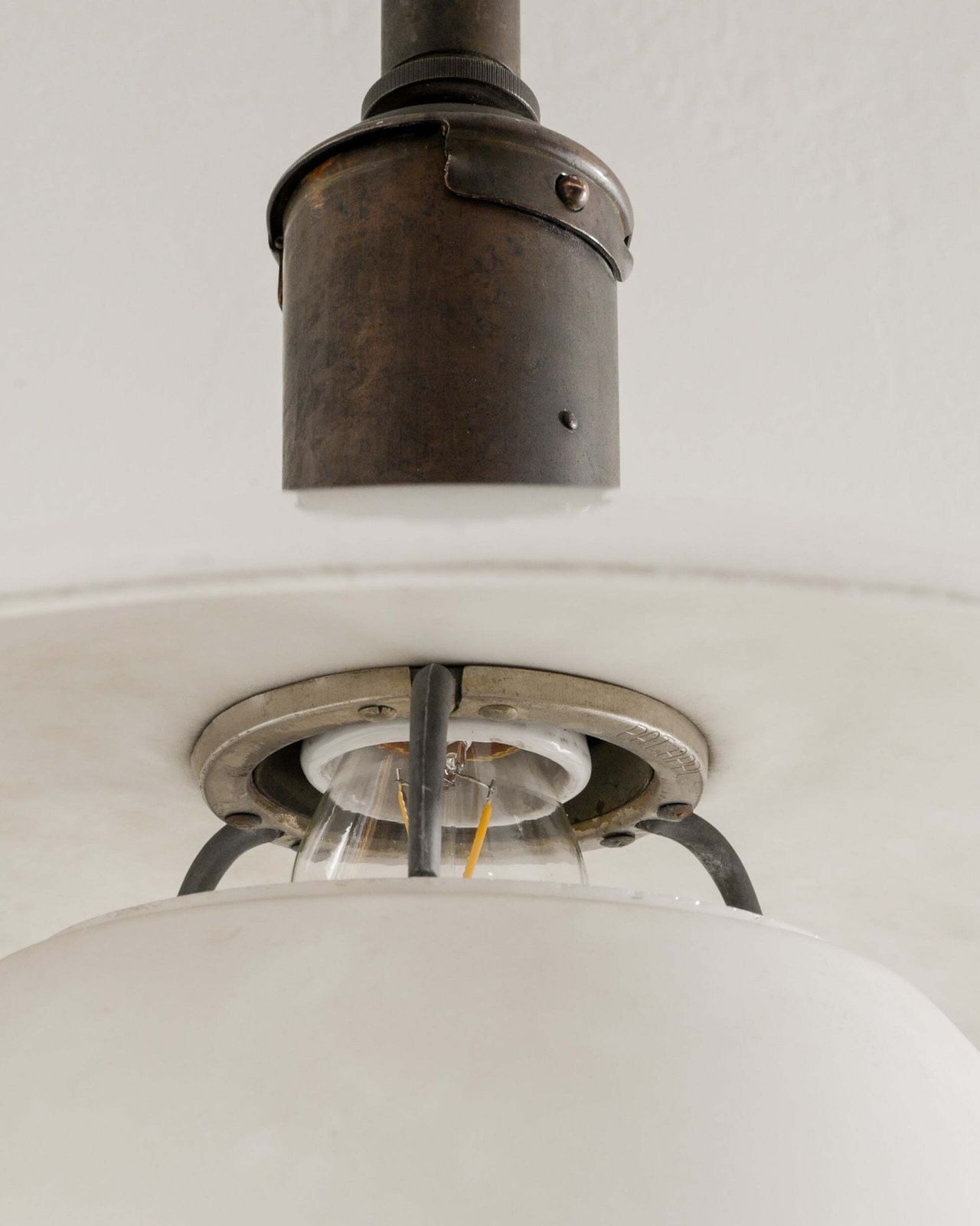 White Danish Ceiling Pendant By Poul Henningsen Pat. Appl. "Ph 3/3", 1926 photo for sale
