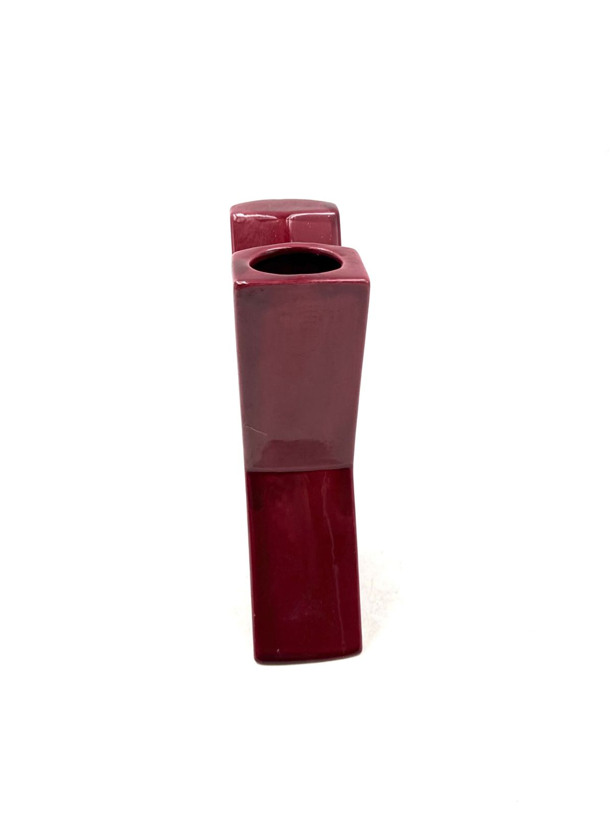 Space Age Red X Letter Shaped Ceramic Solifleur Vase, Marcel Radureau France Ca. 1970 photo for sale