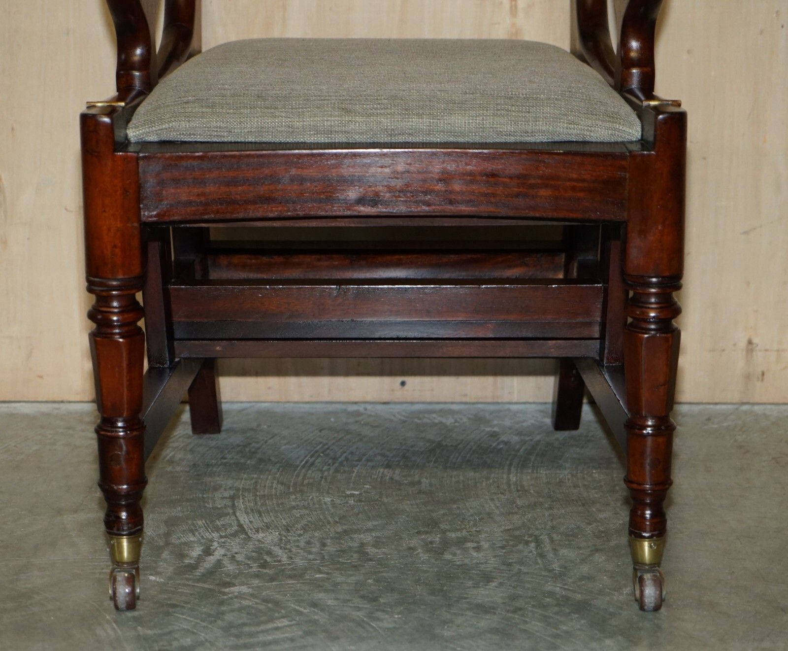 Antique 1830 William IV Flamed Mahogany Metamorphic Library Armchair Steps photo 9500.0