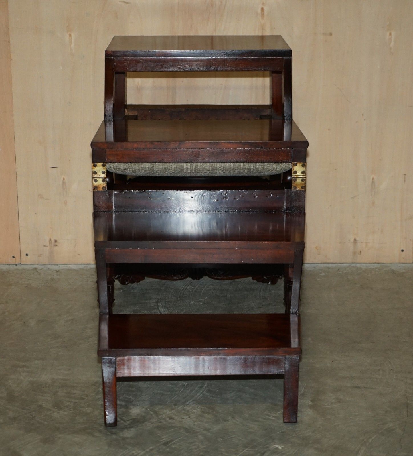 photo buy Antique 1830 William IV Flamed Mahogany Metamorphic Library Armchair Steps
