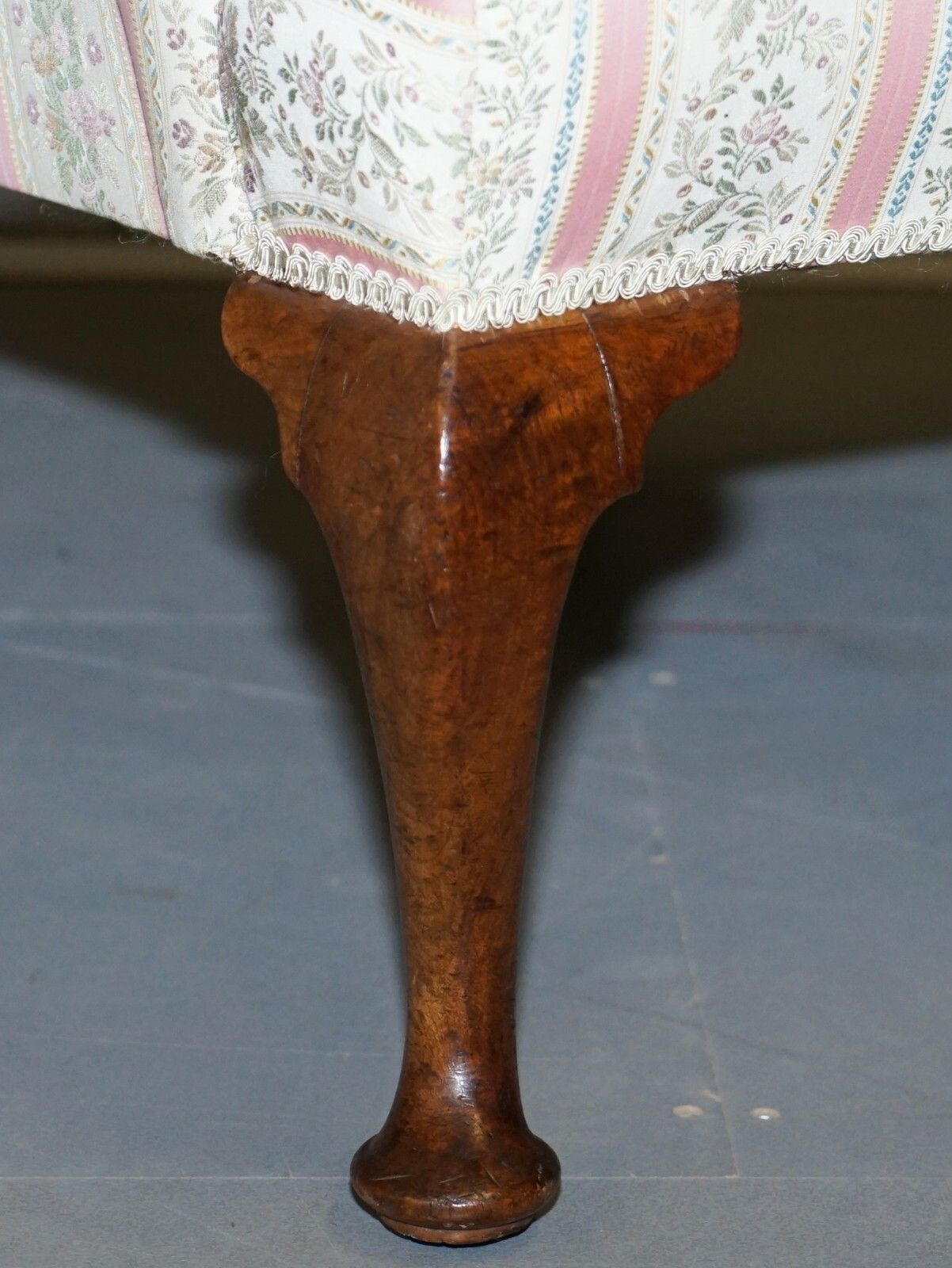photo furniture Very Rare Fully Restored Howard & Son's Walnut Wingback Armchair Regency Stripe