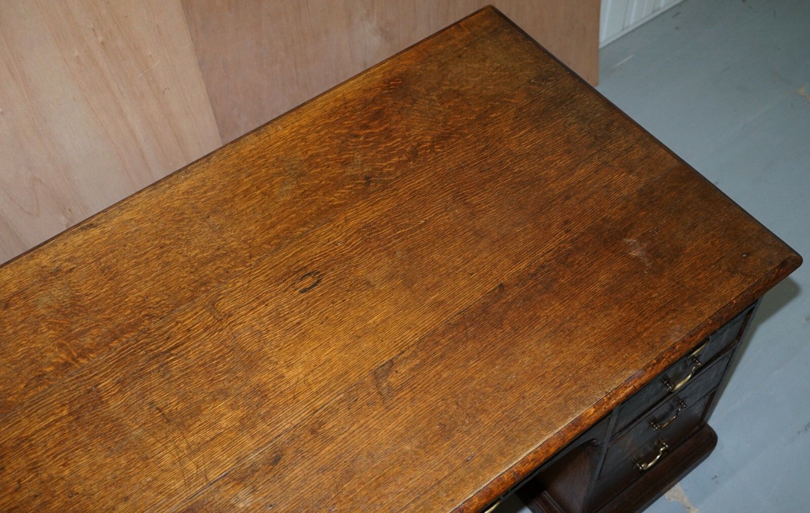 Stamped Gillows Lancaster Double Sided Twin Pedestal Partner Desk Figured Oak photo 8500.0
