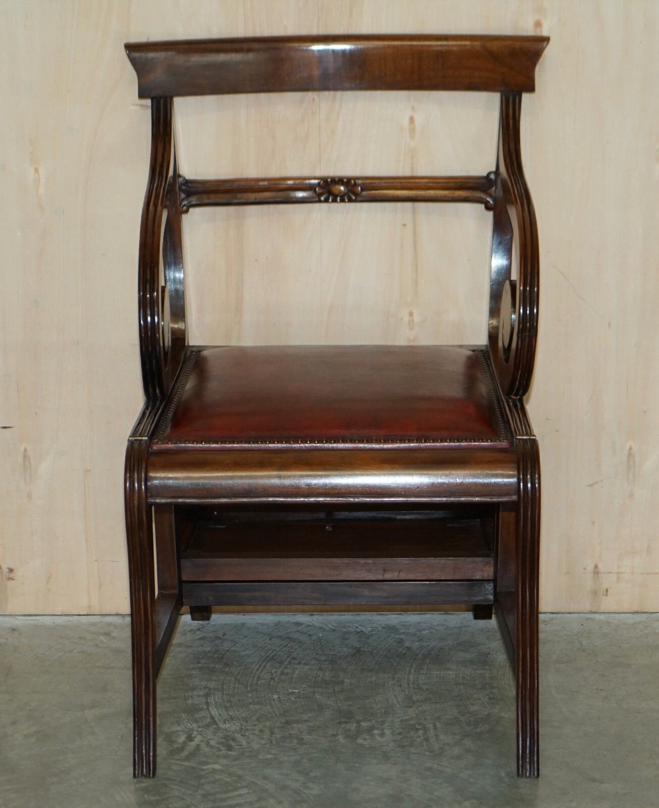 Restored Metamorphic Antique Regency Armchair To Library Steps Gillows Lancaster photo for sale