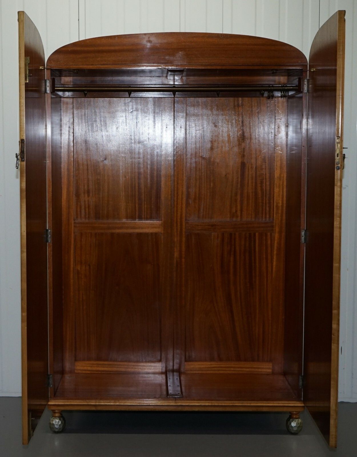 Victorian Hampton & Son's Satinwood Bedroom Suite Wardrobe Dressing Table Mirror photo for sale