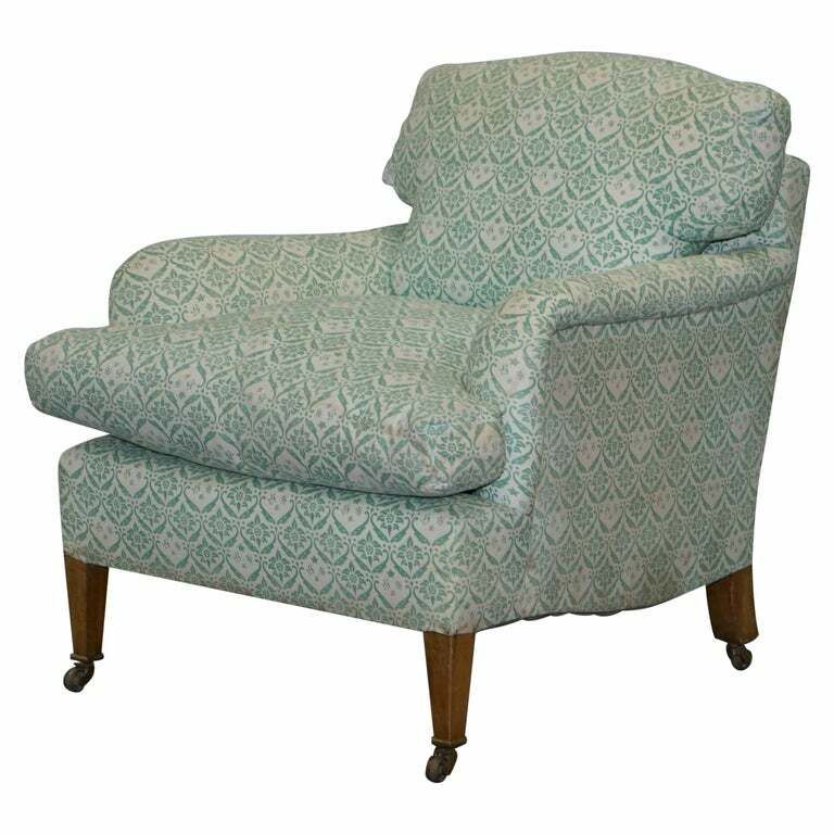 Rare 1954 1959 Howard & Son's Lenygon & Morant Armchair Original Ticking Fabric