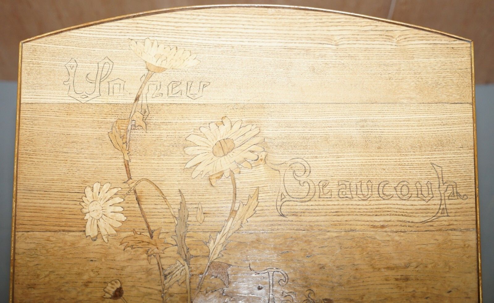 Very Rare Emile Galle Romantic Specimen Wood Table Un Peu Beaucoup Passionnement photo buy
