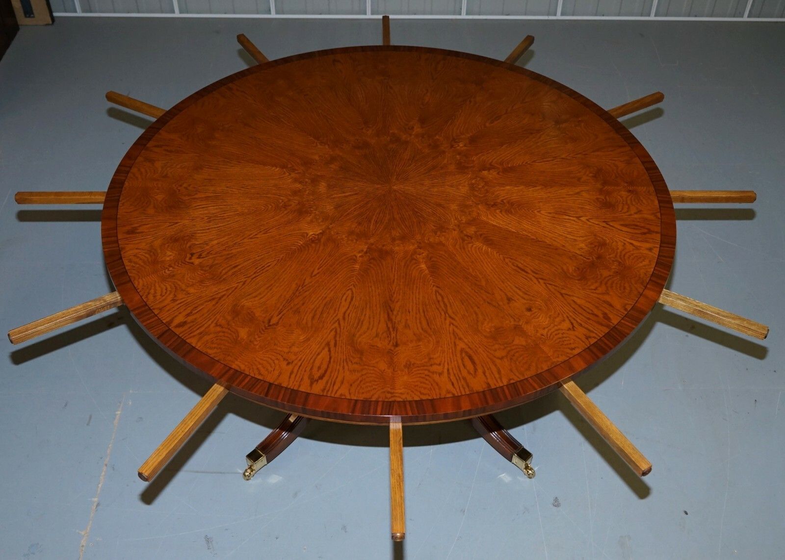 Brand New Cluster Oak Extending Jupe Round Dining Tables Seats 6 10 People photo buy