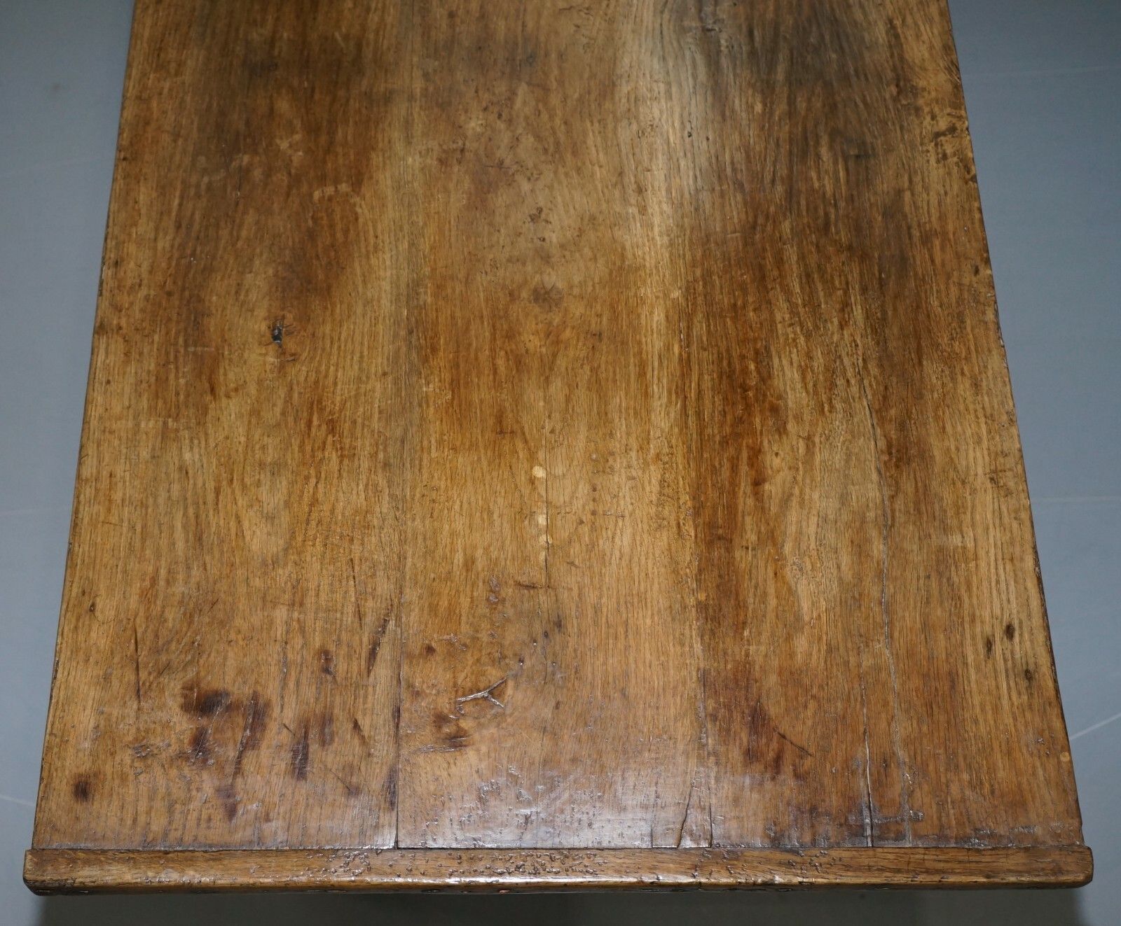 Very Rare Charles I 1630 Oak Refectory Dining Hall Table, Plaish Hall Shropshire photo vintage