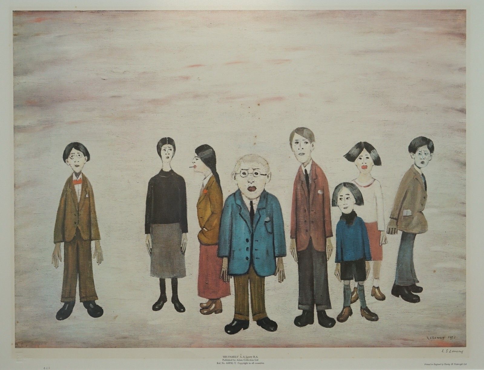 Large Original L S Lowry His Family Signed Ltd Edition 444/575 Lithograph Print photo buy