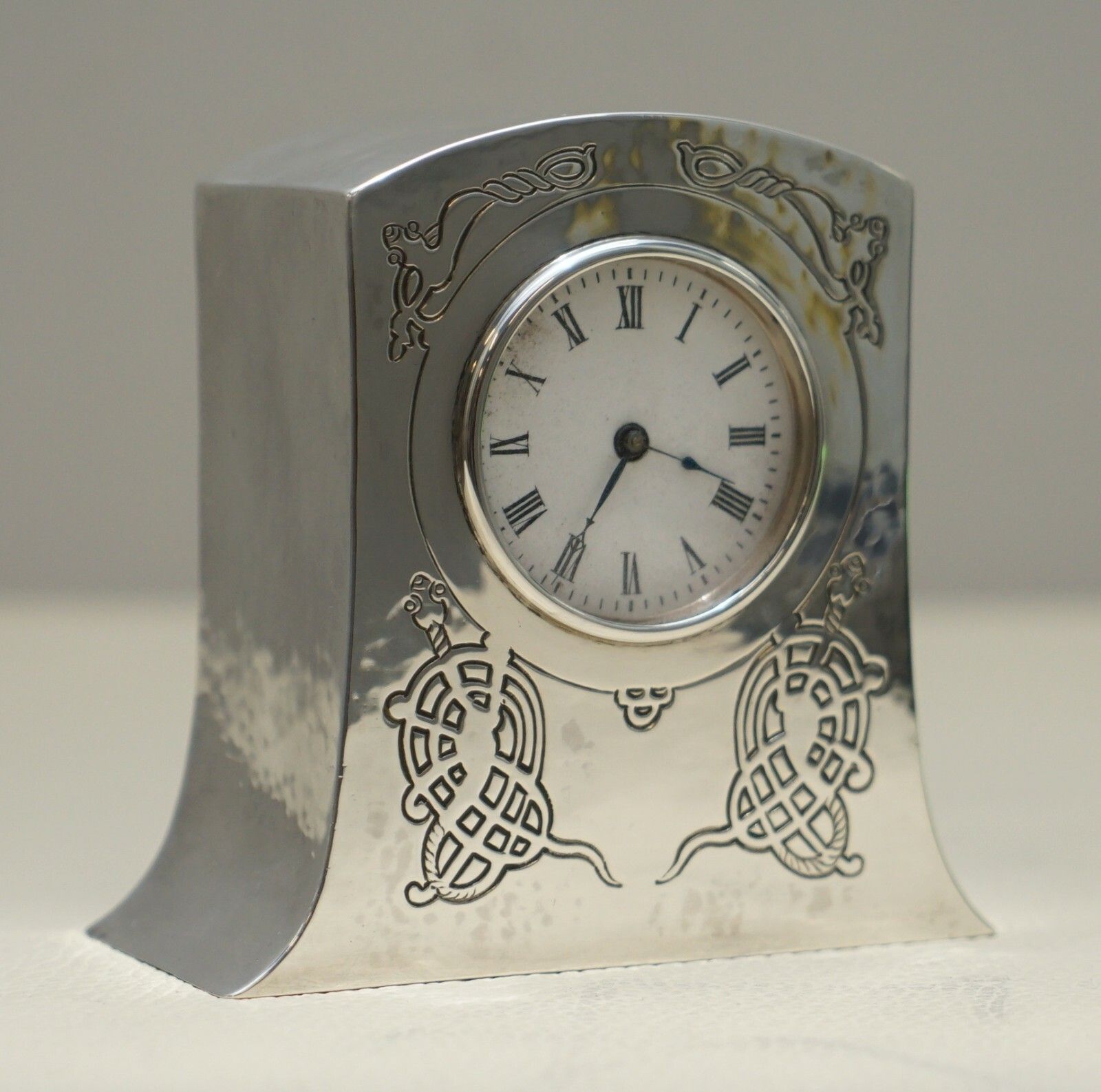 Solid Sterling Silver Liberty's London 1915 Miniature Carriage Clock Tudric Feel photo for sale